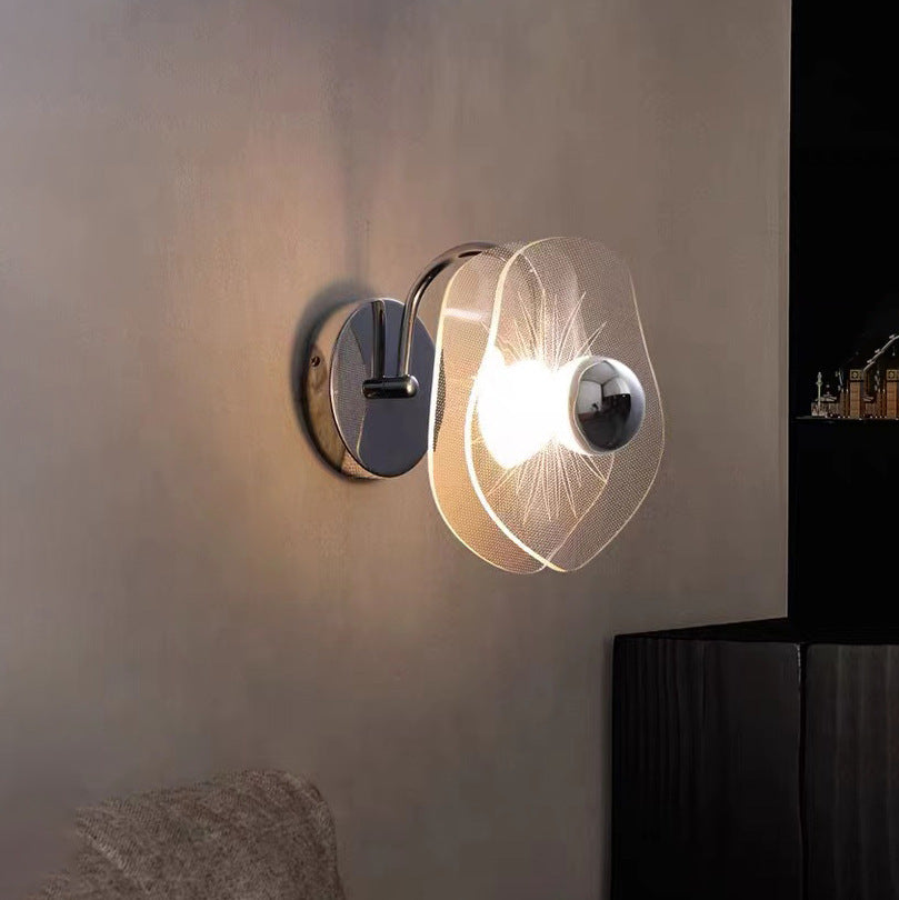 Nordic Acrylic Flower Shade Hardware LED Wall Sconce Lamp