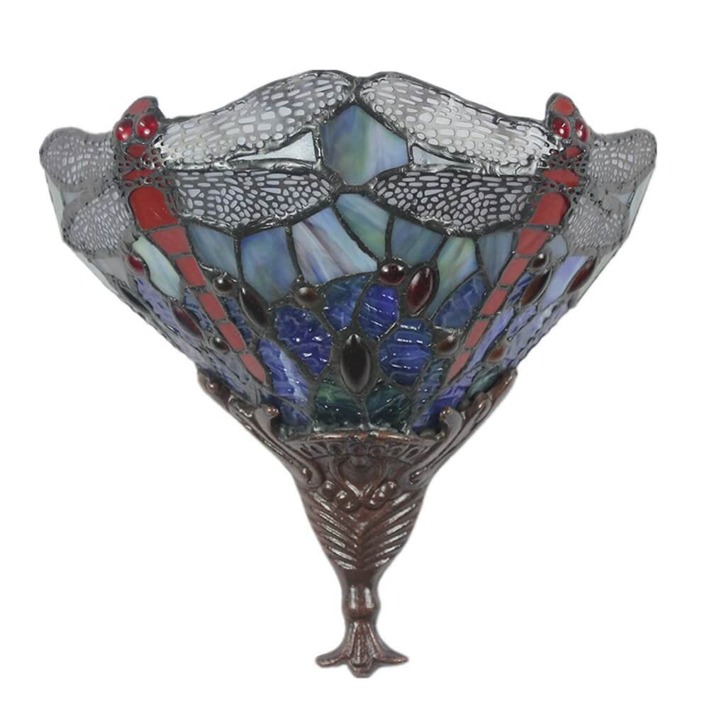 Tiffany Dragonfly Stained Glass 1-Light Wall Sconce Lamp
