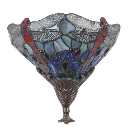 Tiffany Dragonfly Stained Glass 1-Light Wall Sconce Lamp