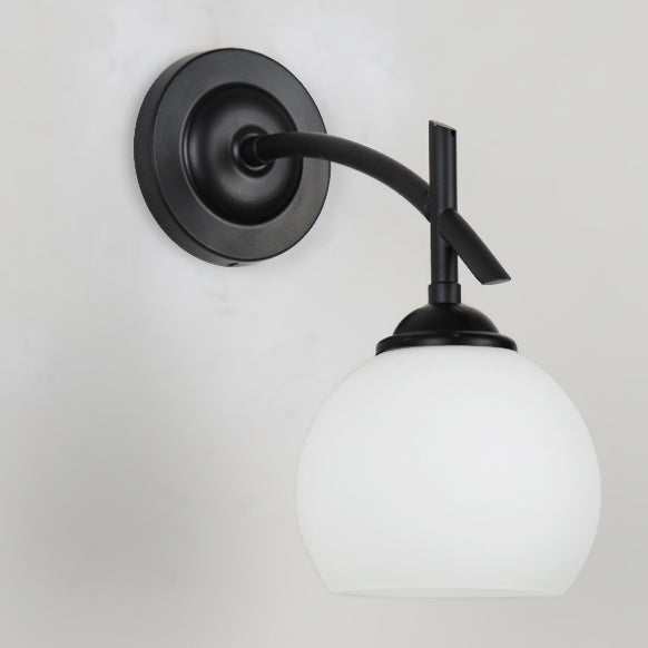 Simplicity Spherical Glass Shade 1-Light Wall Sconce Lamp