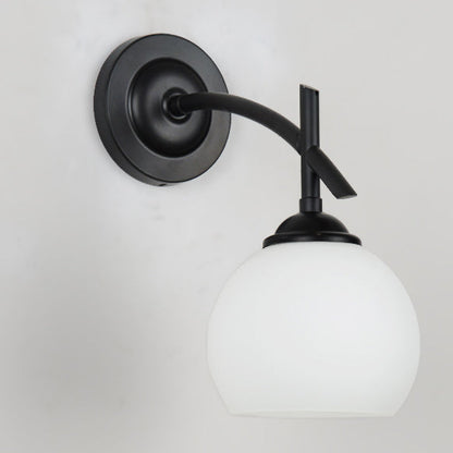 Simplicity Spherical Glass Shade 1-Light Wall Sconce Lamp
