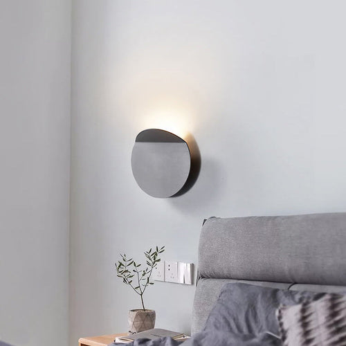Danish Brushed Aluminum Folded Disc LED Wall Sconce Lamp