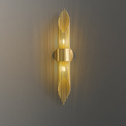 Cylindrical Copper Acrylic 2-Light Wall Sconce Lamp