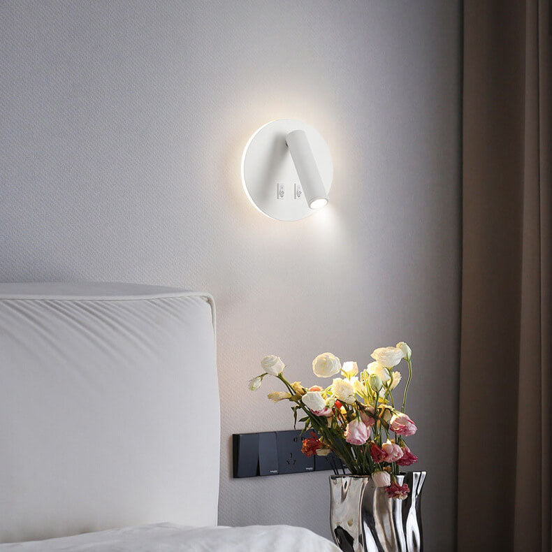 Simplicity Aluminum Rotate Circular LED Wall Sconce Lamp