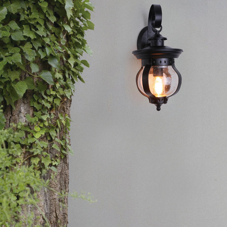 Waterproof Curved Glass Shade LED Outdoor Wall Sconce Lamp