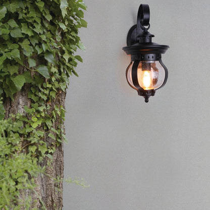 Waterproof Curved Glass Shade LED Outdoor Wall Sconce Lamp