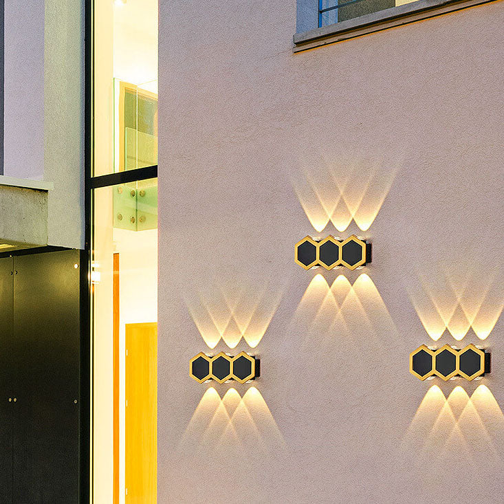 Outdoor Combination Black Gold LED Wall Sconce Lamp