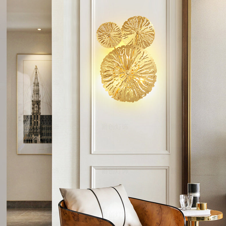 Full Hollow Lotus Leaf Cluster 3/5/7-Light Wall Sconce Lamp