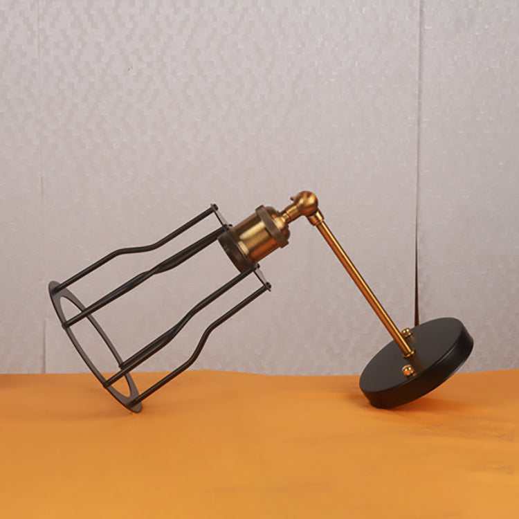 Industrial Round Iron Cage 1-Light Wall Sconce Lamp