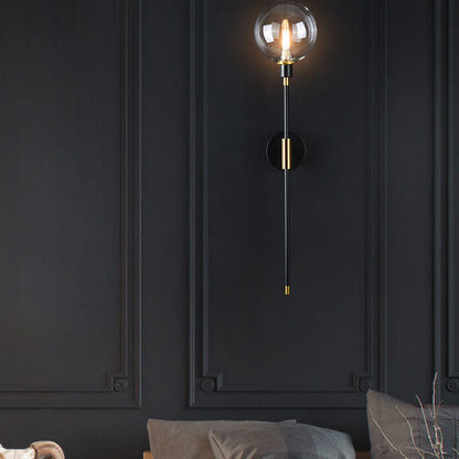 Light Magic Bean Glass Long Arm 1-Light Wall Sconce Lamp