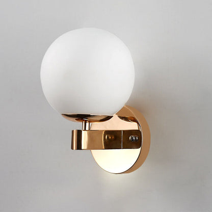 Scandinavian Orb Shade Iron Base 1-Light Wall Sconce Lamp