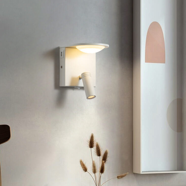 Simple Square USB Spotlight Rotating LED Wall Sconce Lamp