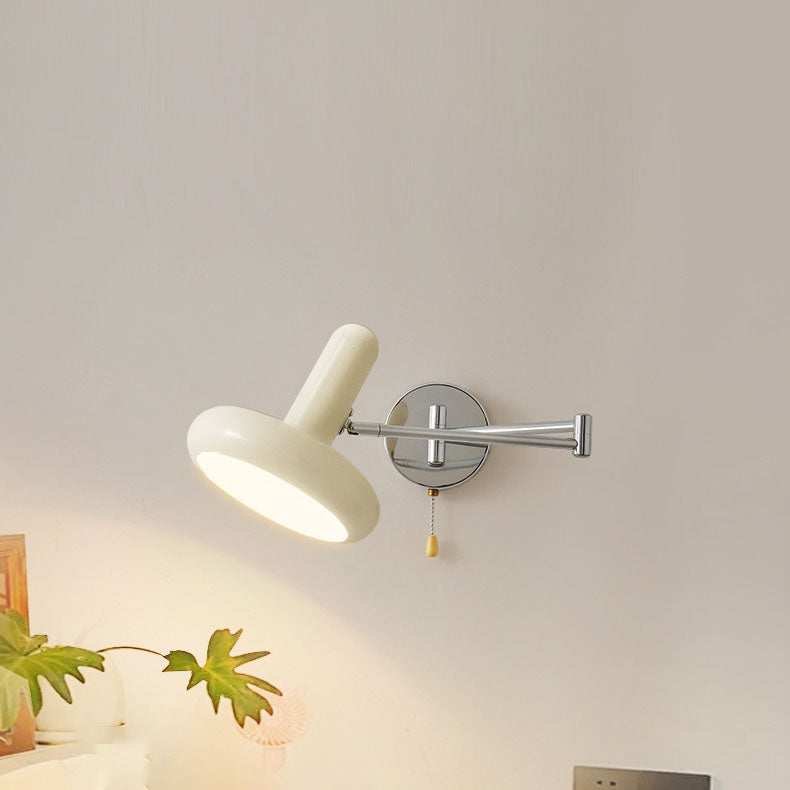 Retractable Swing Arm Iron 1-Light Wall Sconce Lamp