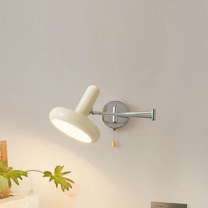 Retractable Swing Arm Iron 1-Light Wall Sconce Lamp
