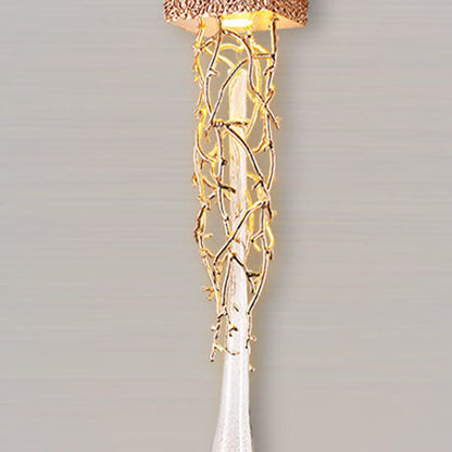 Brass Crystal Water Drop Design 1-Light Wall Sconce Lamp