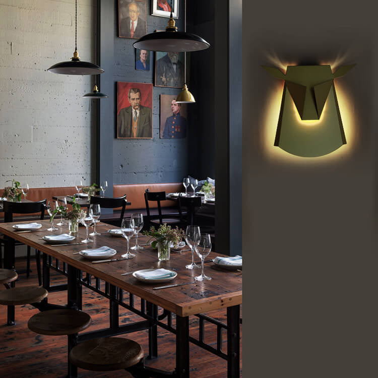 Creative Iron Bull Head Shape LED Wall Sconce Lamp