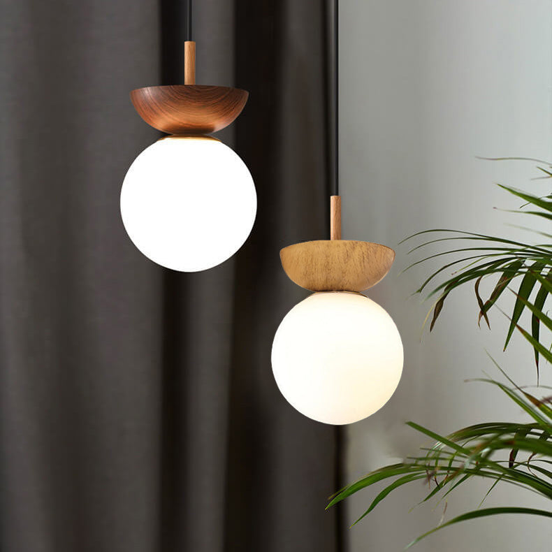 Modern Minimalist Glass Orb Semi-Flush Mount/Pendant Light