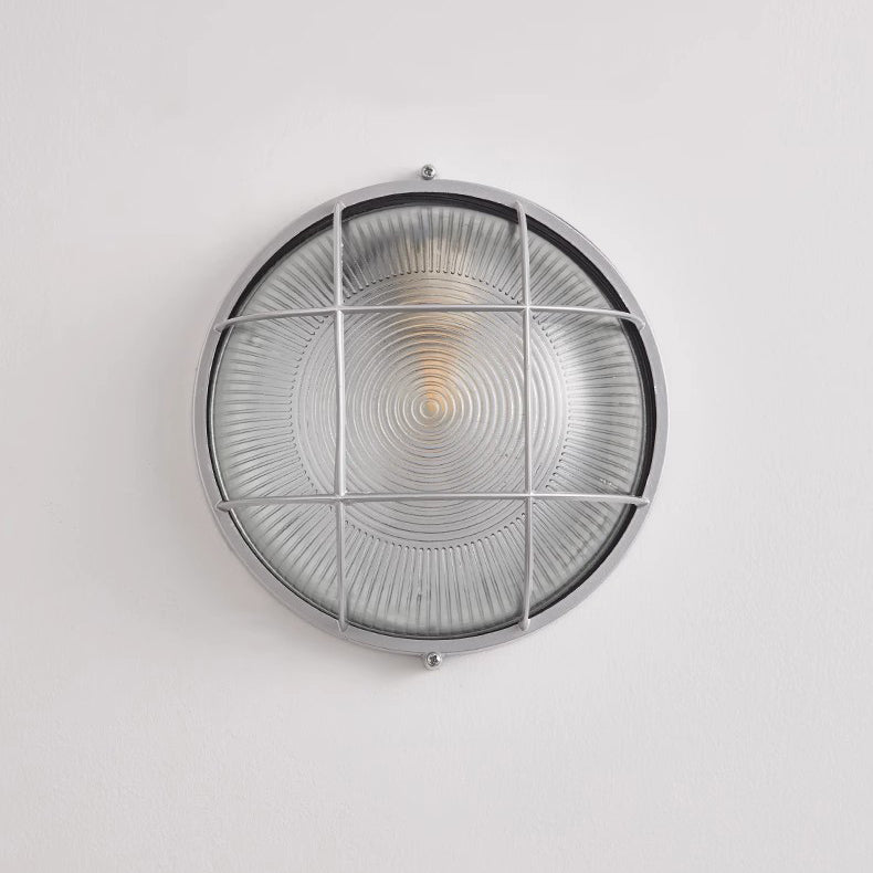 Aluminum Glass Round Oval 1-Light Wall Sconce Lamp