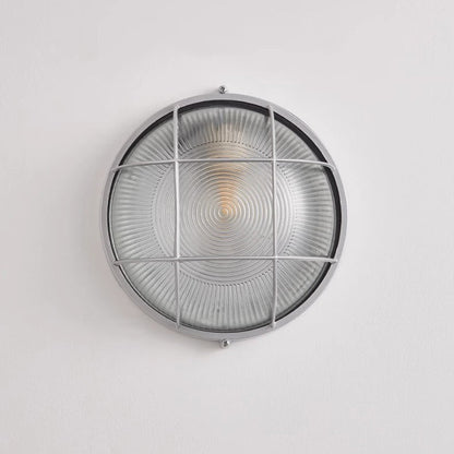 Aluminum Glass Round Oval 1-Light Wall Sconce Lamp