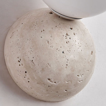 Japanese Round Ball Stone 1-Light Wall Sconce Lamp