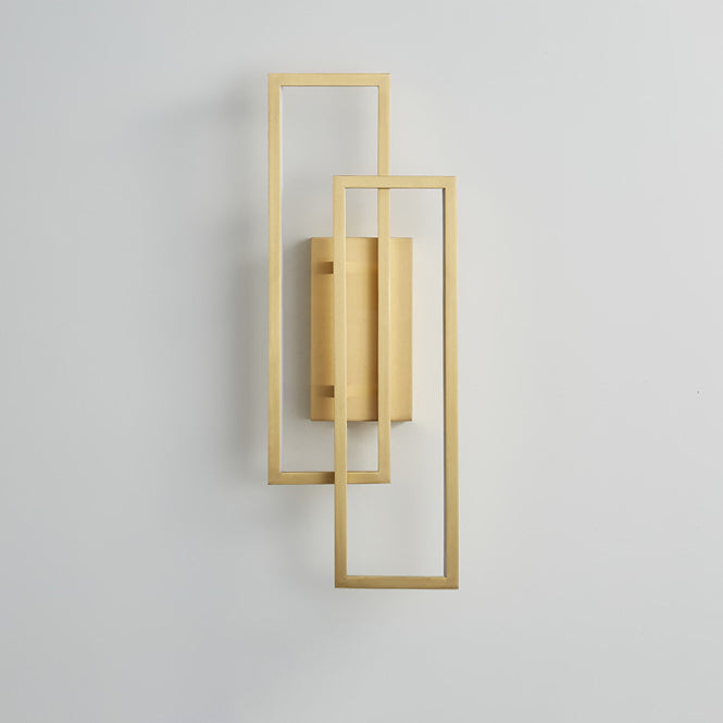 Mid-century Rectangular Geometric LED Wall Sconce Lamp
