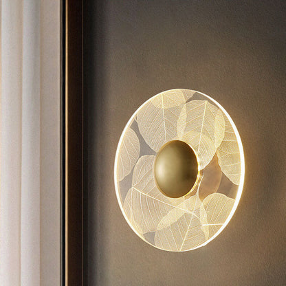 Light Pattern Round Iron Acrylic LED Wall Sconce Lamp