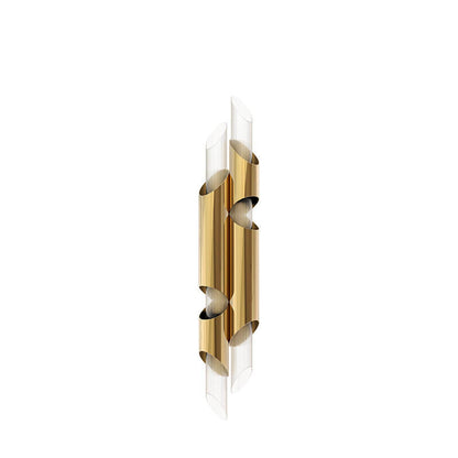Luxury Long Tube Stainless Steel 2/4 Light Wall Sconce Lamp