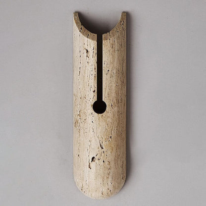 Japanese Travertine Half Oval 1-Light Wall Sconce Lamp