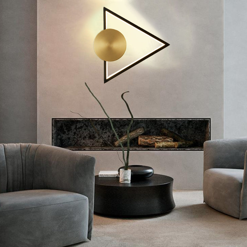 Brass Acrylic Triangle Square Circle LED Wall Sconce Lamp
