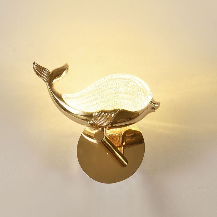 Nordic Light Luxury Aluminum Whale LED Wall Sconce Lamp