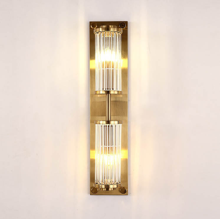 Light Luxury Crystal Strip Square 2-Light Wall Sconce Lamp