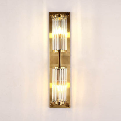 Light Luxury Crystal Strip Square 2-Light Wall Sconce Lamp