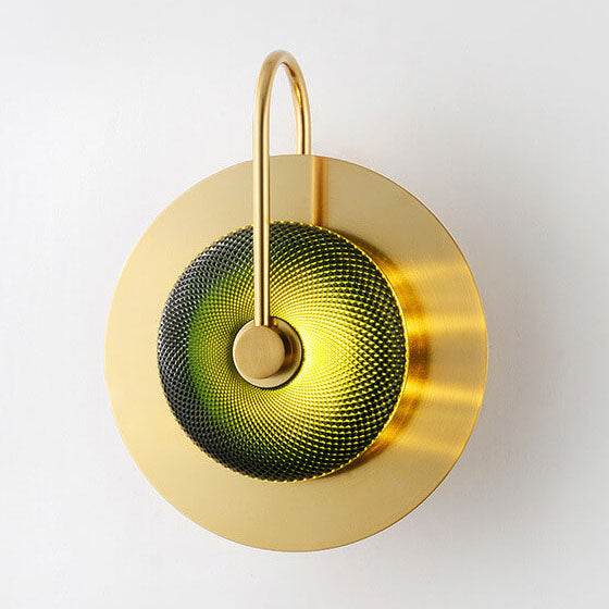 Modern Luxury Iron Glass Round LED Wall Sconce Lamp