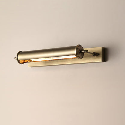Bronze Column Bar 1-Light Mirror Front Wall Sconce Lamp