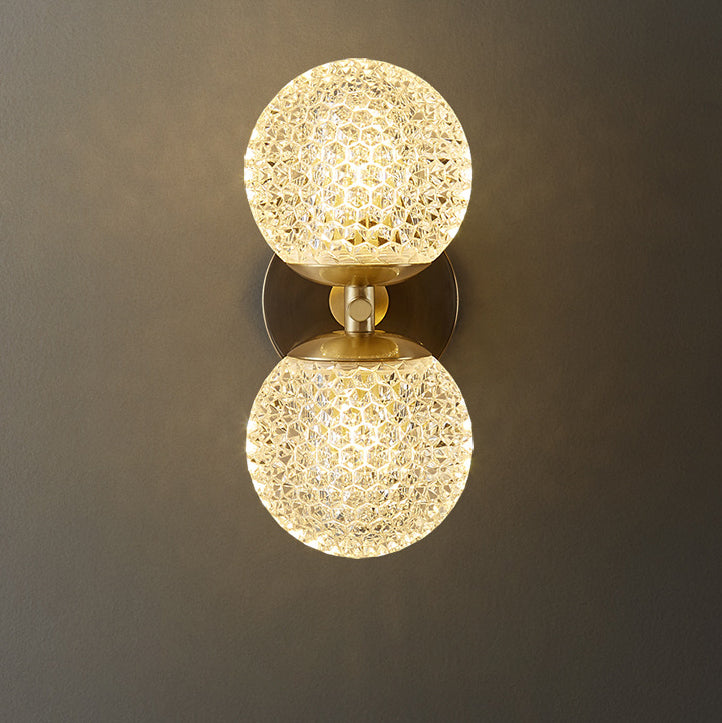 All Acrylic Spherical Lamp Shade 1/2-Light Wall Sconce Lamp