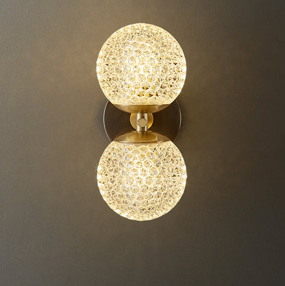 All Acrylic Spherical Lamp Shade 1/2-Light Wall Sconce Lamp