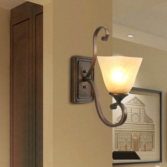 Iron Glass Tetrahedron Oval Base 1/2 Light Wall Sconce Lamp