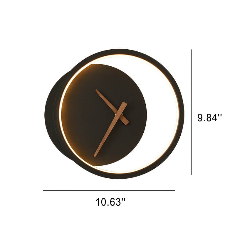 Nordic Creative Clock Round LED Wall Sconce Lamp