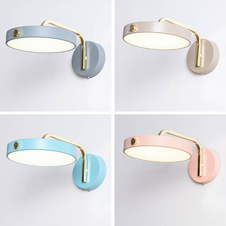Macaron Color Round Head Iron Acrylic LED Wall Sconce Lamp