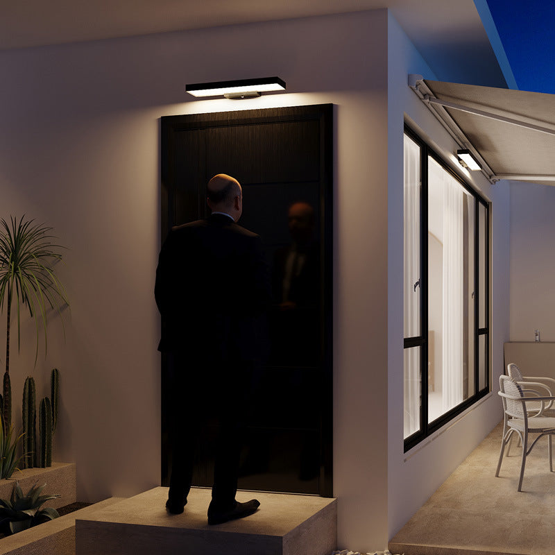 Modern Minimalist Flat LED Sensor Outdoor Wall Sconce