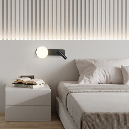 Glass Sphere LED Spotlight Reading Wall Sconce Lamp