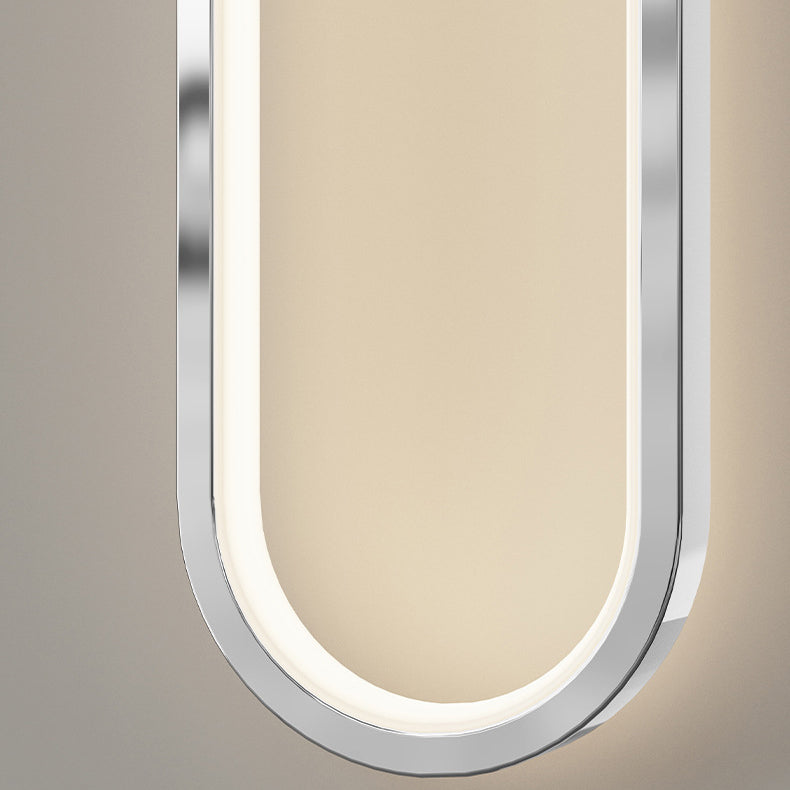 Minimalist Long Oval Hardware Aluminum LED Wall Sconce Lamp