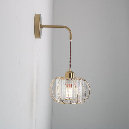 Adjustable Crystal Lantern Design 1-Light Wall Sconce Lamp