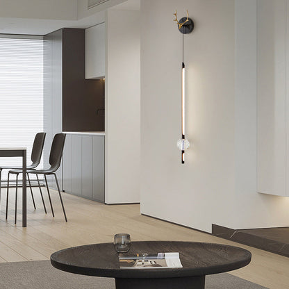 Strip Orb Full Copper Crystal Silicone LED Wall Sconce Lamp