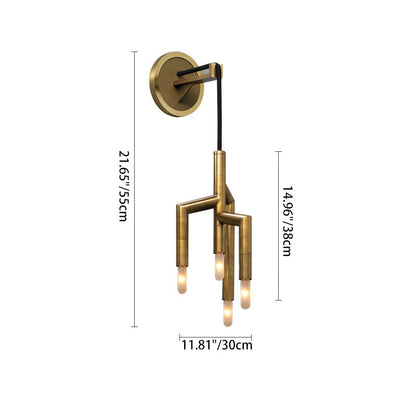 Industrial Copper Strip Pendant 4-Light Wall Sconce Lamp
