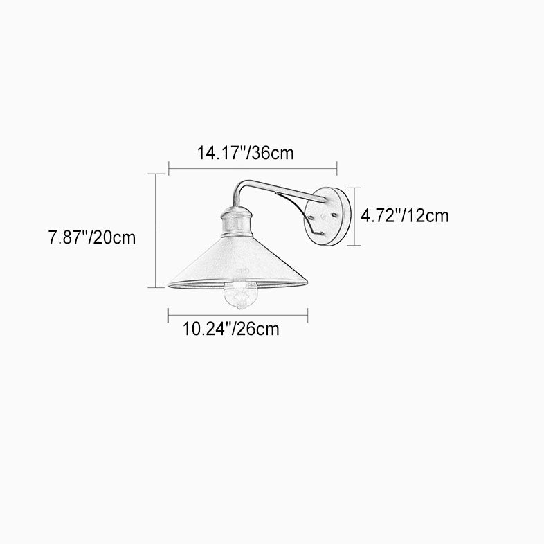 Modern Minimalist Cone Iron 1-Light Wall Sconce Lamp