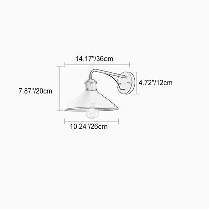 Modern Minimalist Cone Iron 1-Light Wall Sconce Lamp