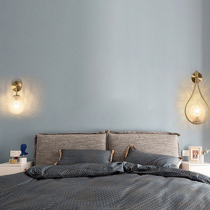 Teardrop Round Ball Iron Glass 1-Light Wall Sconce Lamp