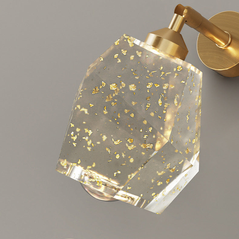 Full Gold Leaf Ink Painting Shade LED Wall Sconce Lamp