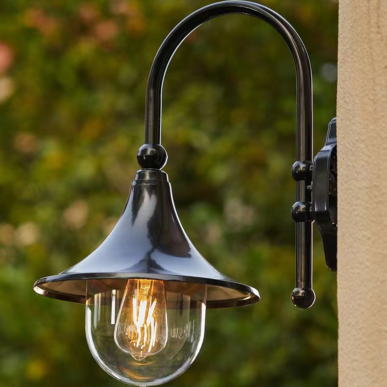 Industrial Aluminum Horn Shape 1-Light Wall Sconce Lamp